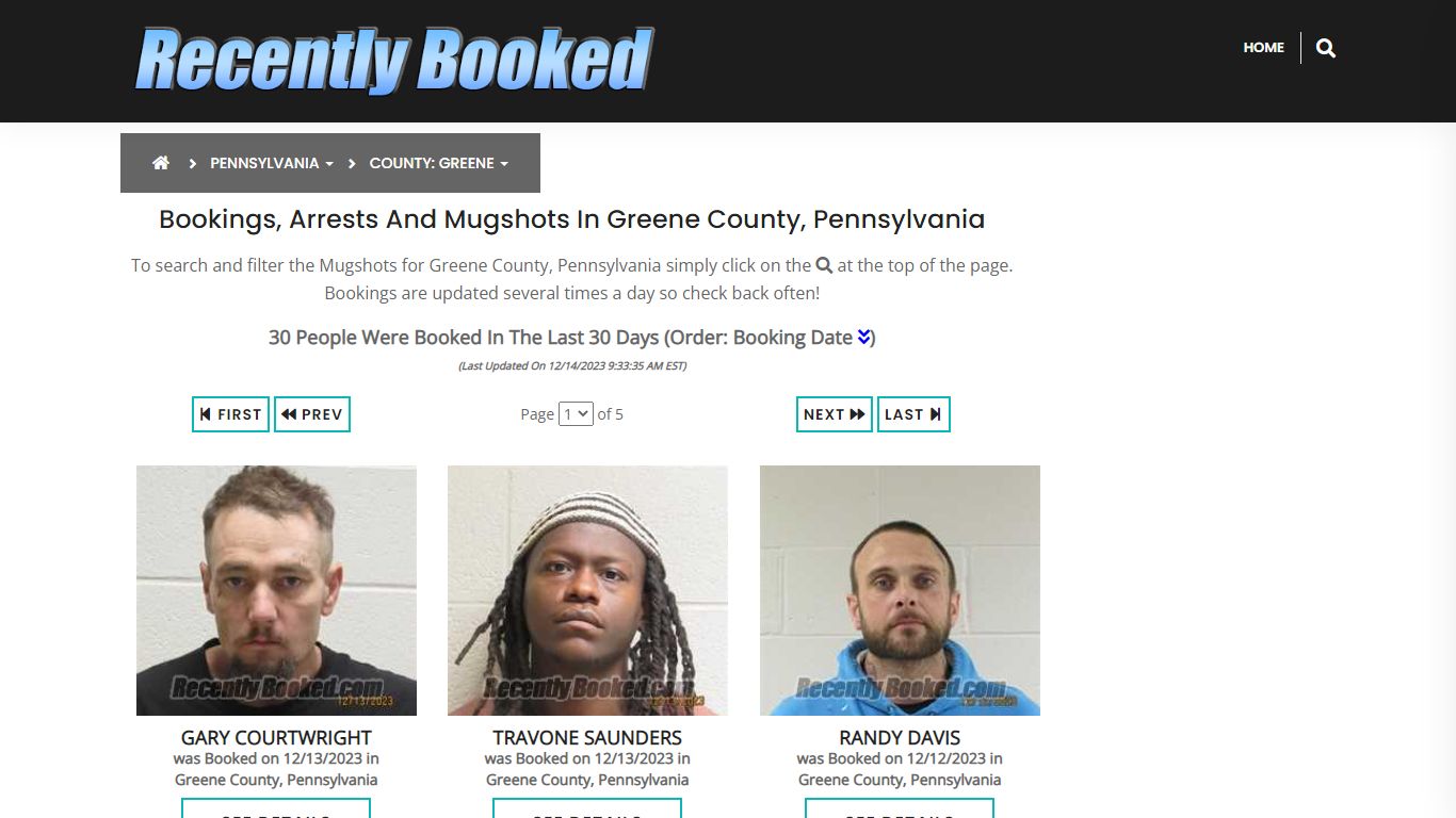 Bookings, Arrests and Mugshots in Greene County, Pennsylvania